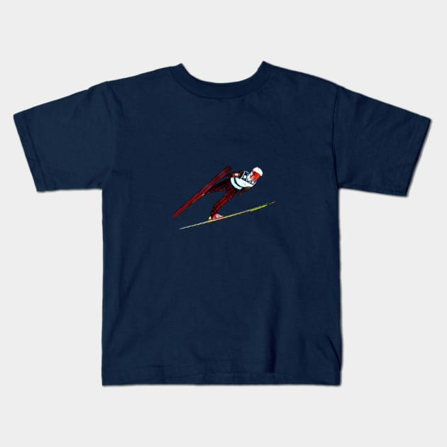 ski jumping Kids T-Shirt by jazzyfunky